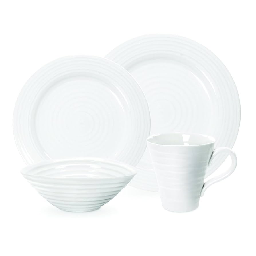 CONRAN ホワイト 深皿 4枚セット Amazon.co.jp: イギリスPortmeirion社ブランドsophie conran